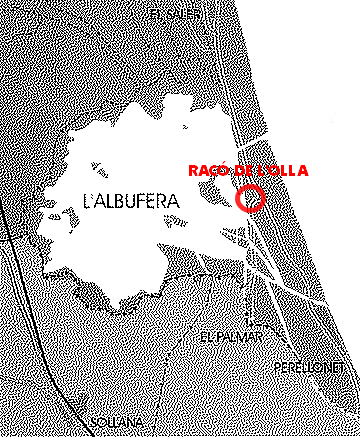 Localizacin del rea de Reserva del Rac de L'Olla en la Albufera de Valencia.  (17472 bytes)